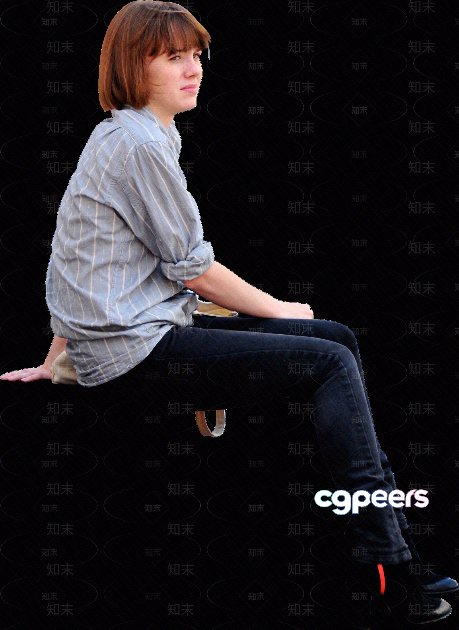 A Woman With Short Hair And A Gray Shirt 3D Model - 2126 - VRAY Render A Woman With Short Hair And A Gray Shirt 3D Model - 2126 - VRAY Render