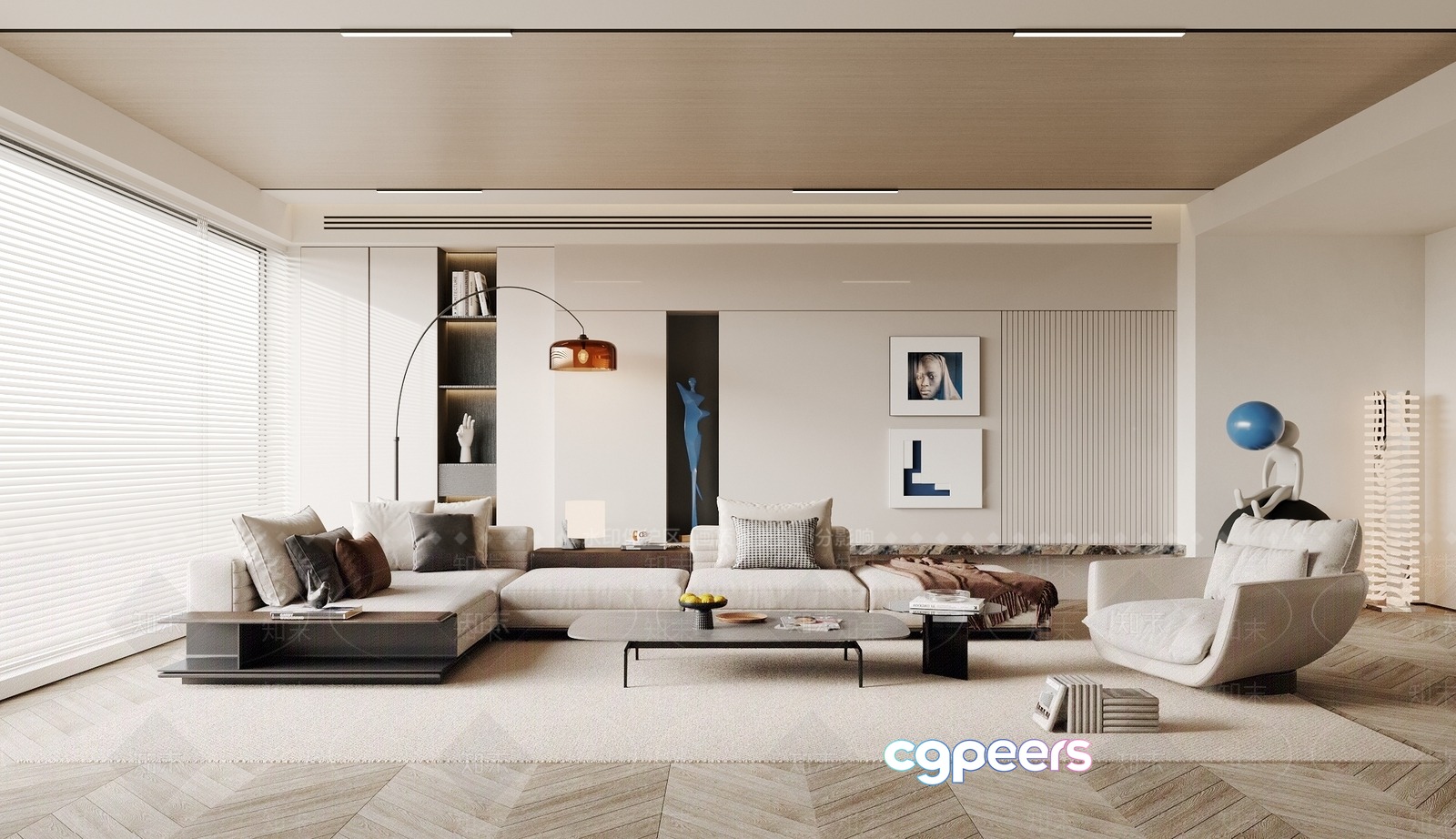 Modern Living Room 3D Model - 6852 - VRAY Render