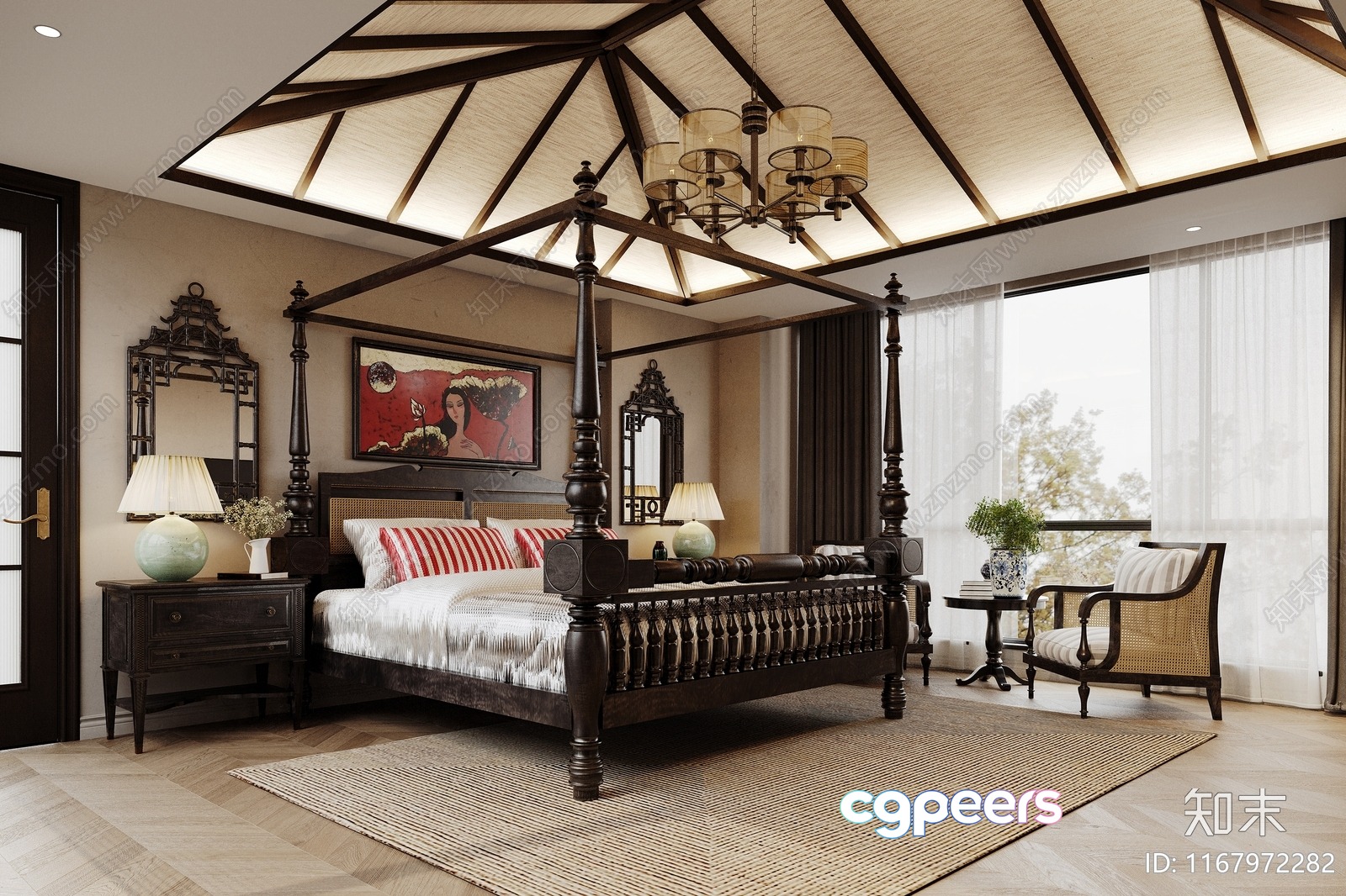Cozy Bedroom 3D Model - 8370 - VRAY Render