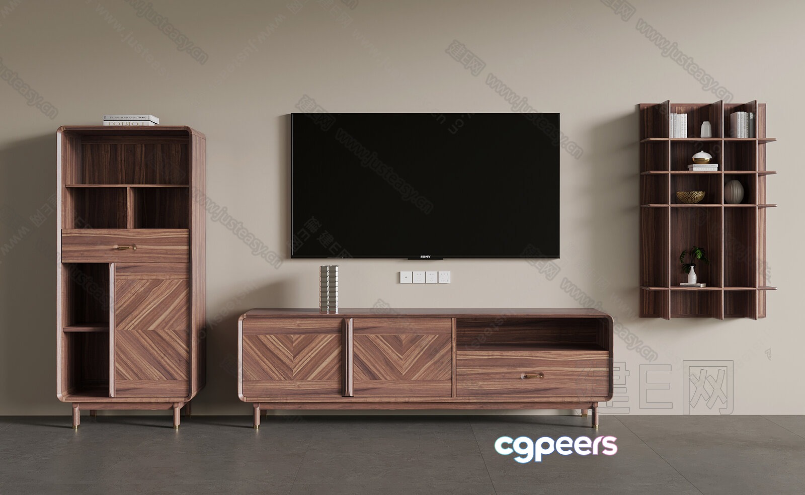 Modern Tv Stand 3D Model - 17105 - VRAY Render