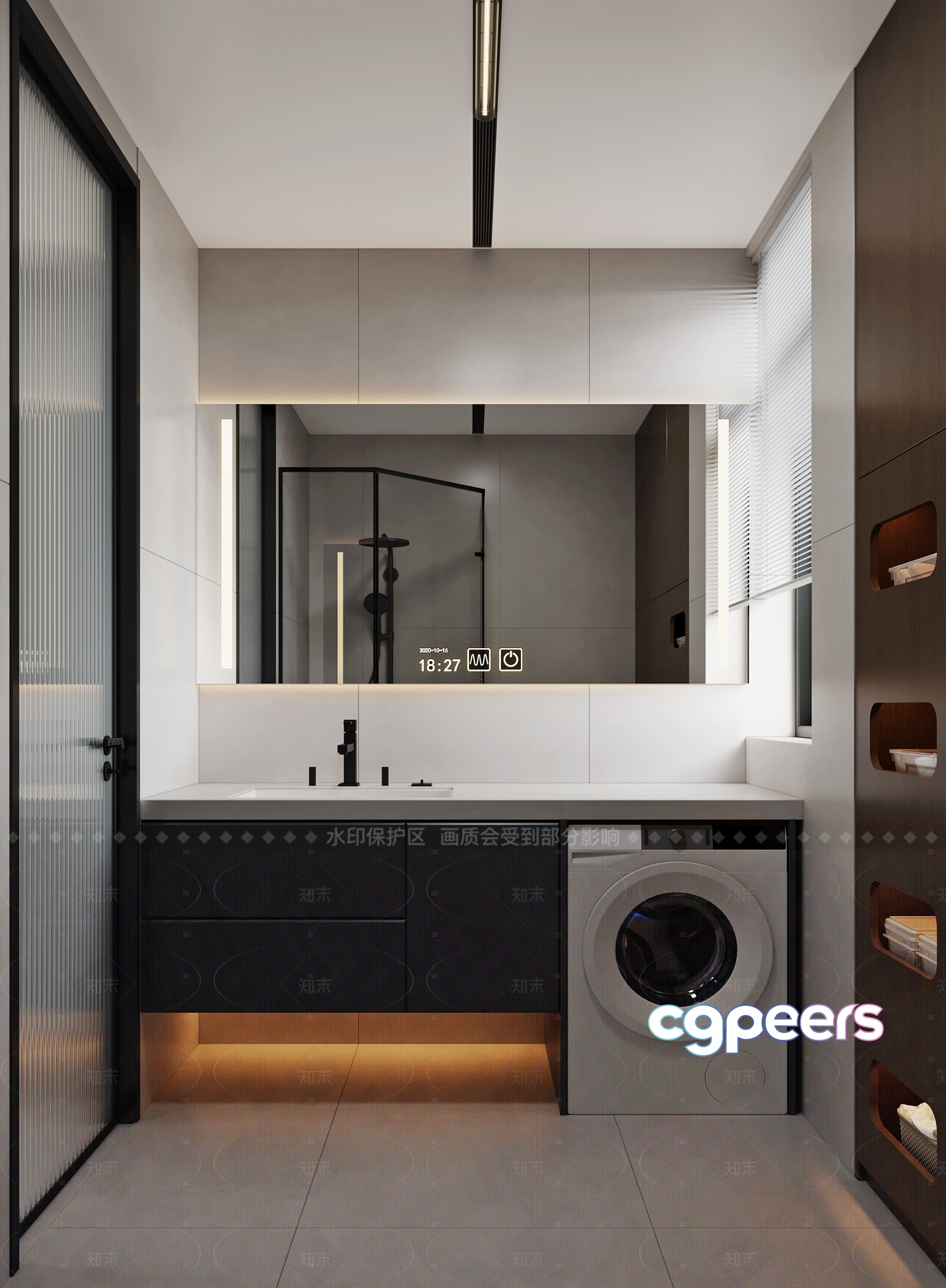 Modern Bathroom Design 3D Model - 6555 - VRAY Render