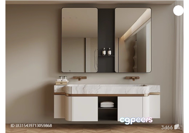 Modern Bathroom Vanity 3D Model - 7821 - VRAY Render Modern Bathroom Vanity 3D Model - 7821 - VRAY Render