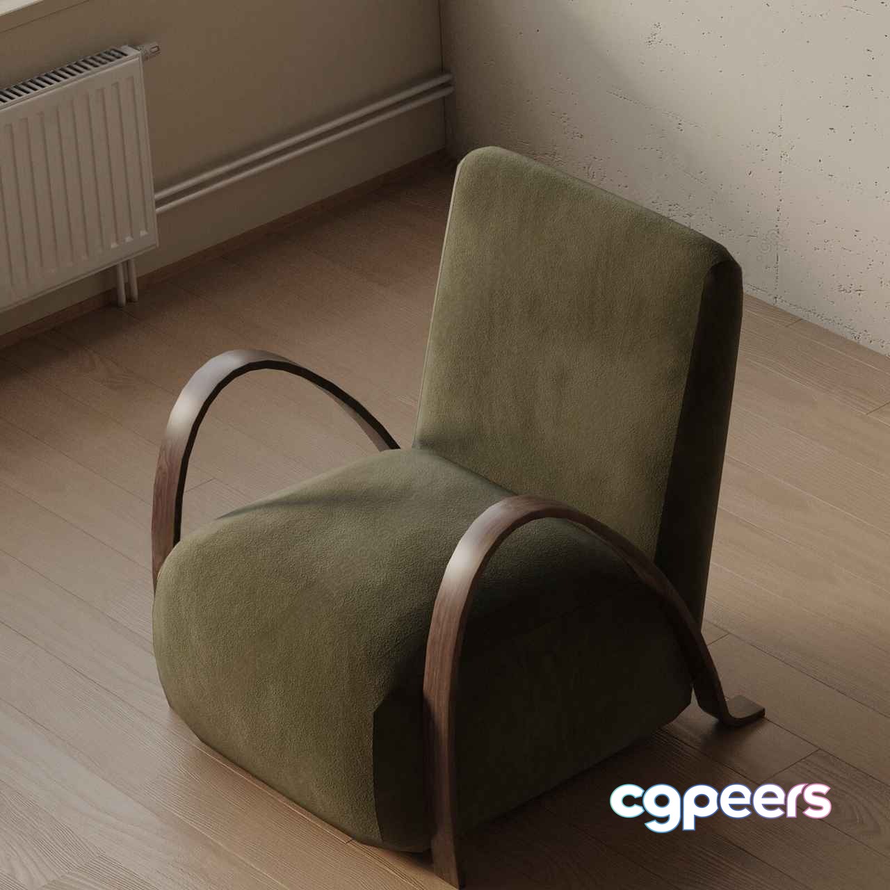 A Green Chair 3D Model - 670 - VRAY Render A Green Chair 3D Model - 670 - VRAY Render