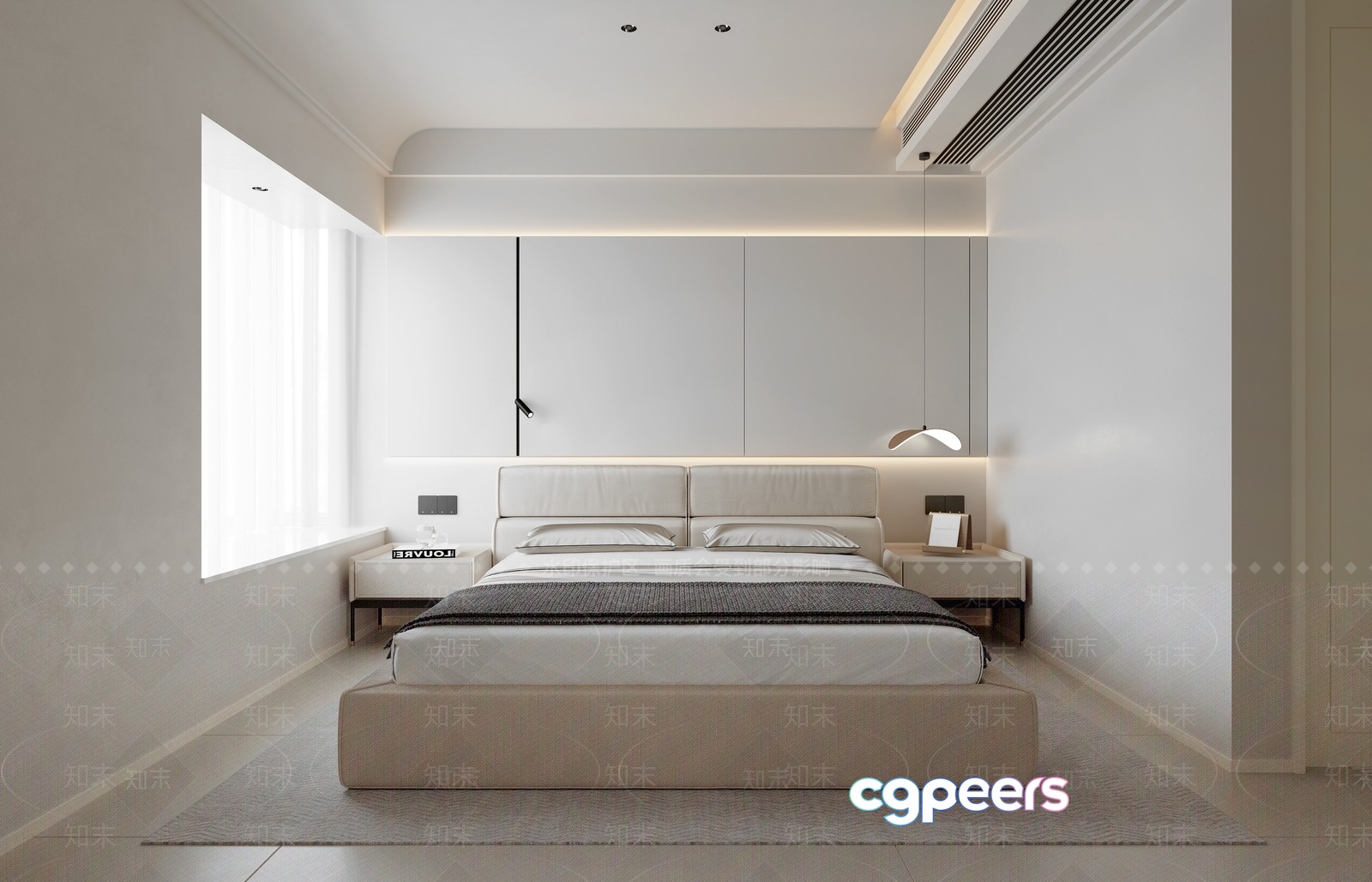 Modern Minimalist Bedroom 3D Model - 12269 - VRAY Render Modern Minimalist Bedroom 3D Model - 12269 - VRAY Render