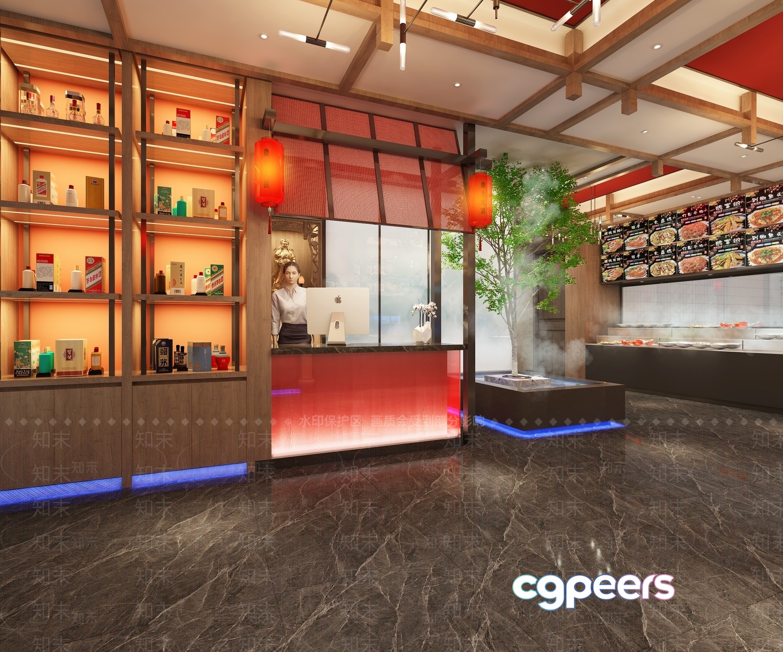 Modern Japanese Restaurant 3D Model - 11072 - VRAY Render Modern Japanese Restaurant 3D Model - 11072 - VRAY Render