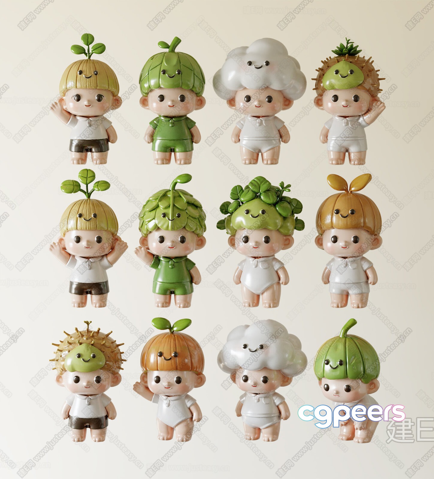 Small Cartoon Figures 3D Model - 12875 - CORONA Render