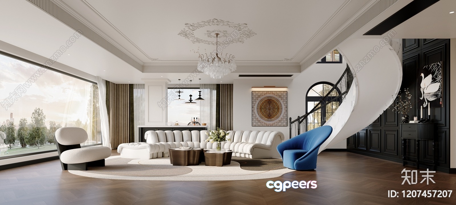 Modern Living Room 3D Model - 19473 - VRAY Render Modern Living Room 3D Model - 19473 - VRAY Render
