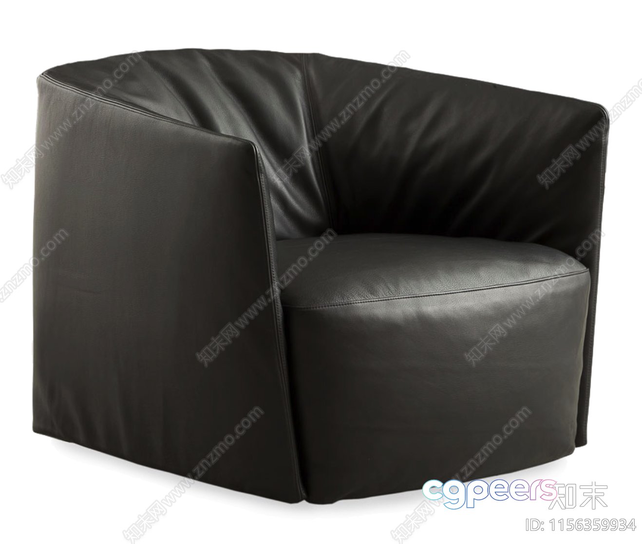 Black Leather Chair 3D Model - 14030 - VRAY Render