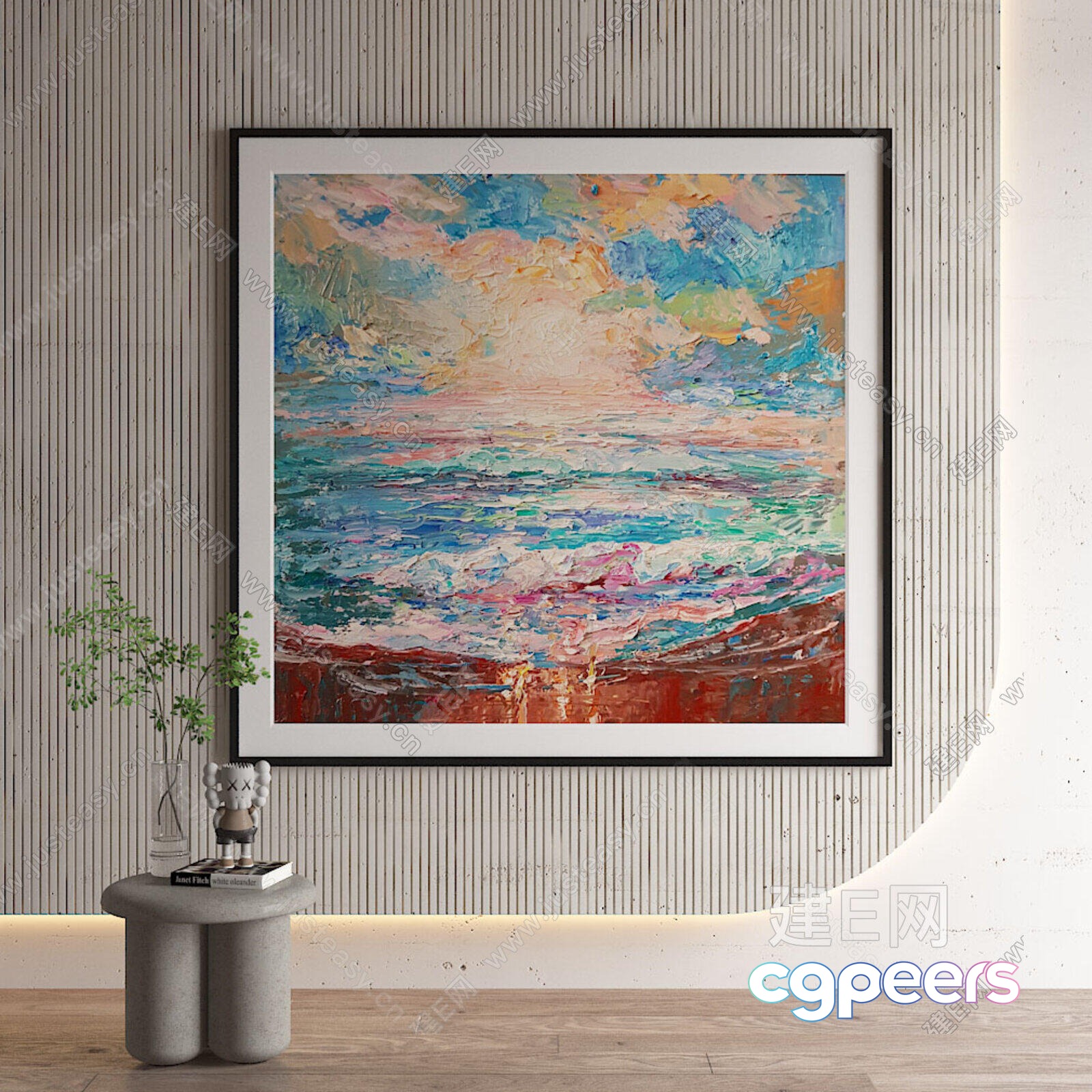 Abstract Seascape Painting 3D Model - 7264 - VRAY Render Abstract Seascape Painting 3D Model - 7264 - VRAY Render