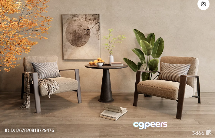 Modern Living Room 3D Model - 513 - VRAY Render