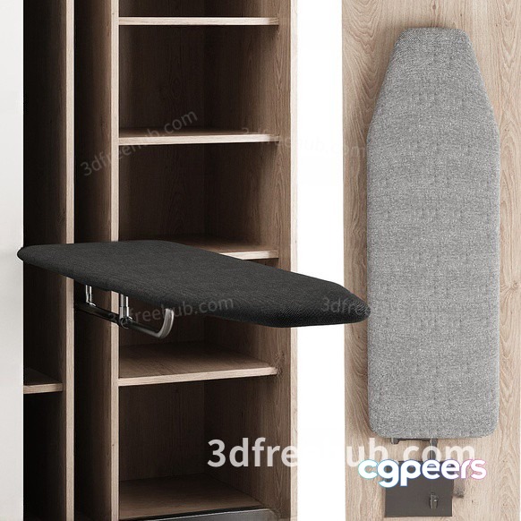 Grey Ironing Board 3D Model - 22216 - VRAY Render
