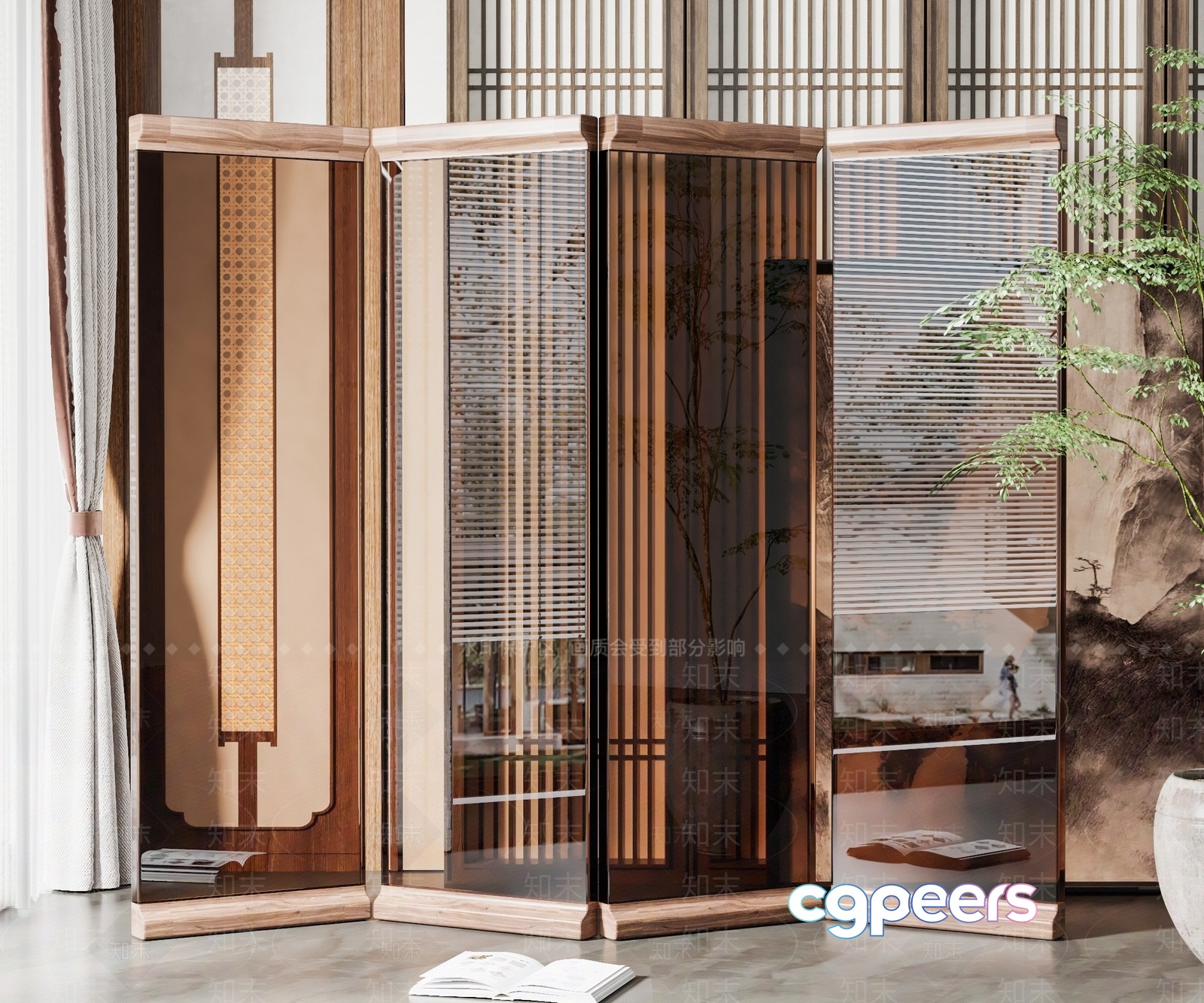 Wooden Room Divider 3D Model - 10866 - VRAY Render