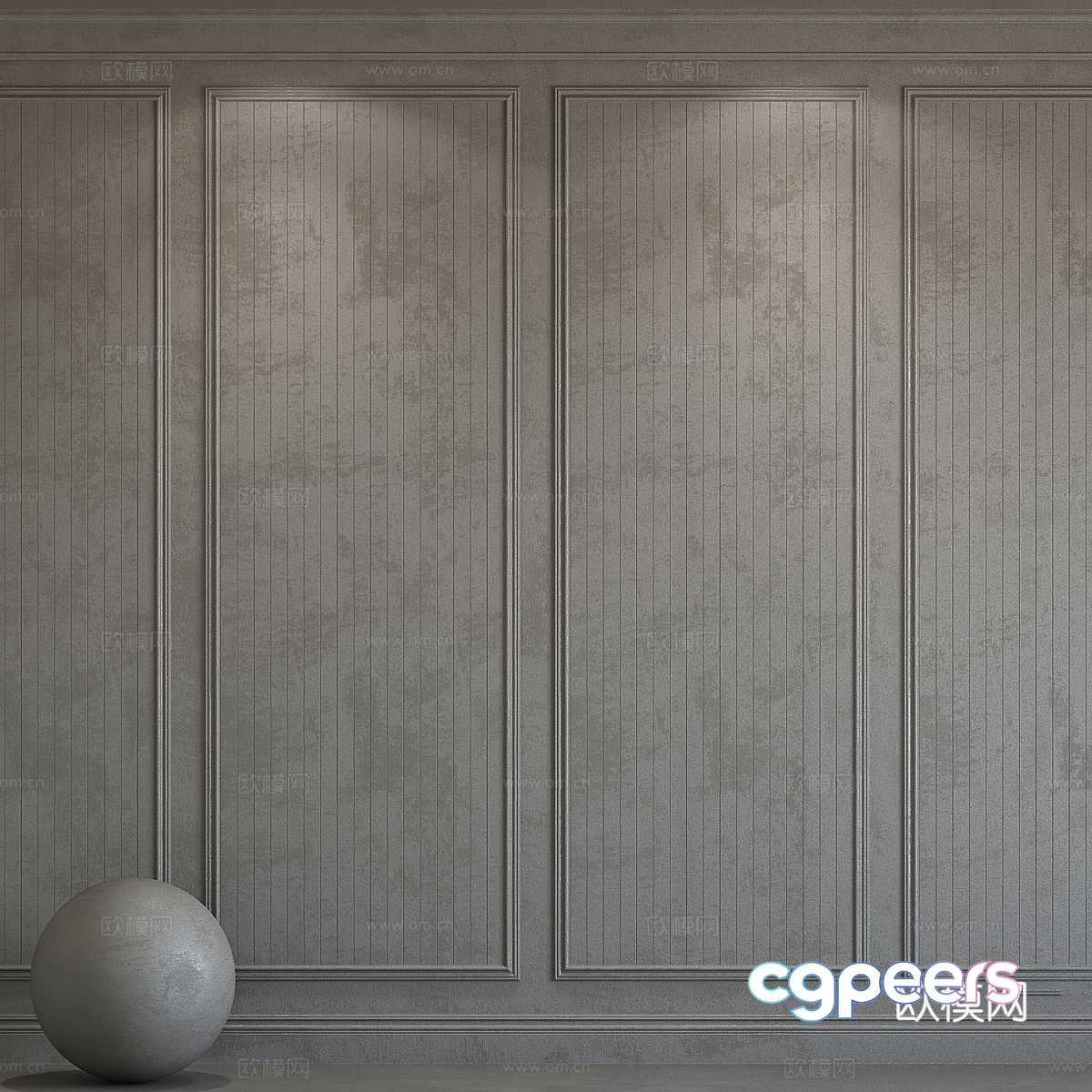 A Gray Ball On The Floor 3D Model - 11848 - VRAY Render A Gray Ball On The Floor 3D Model - 11848 - VRAY Render