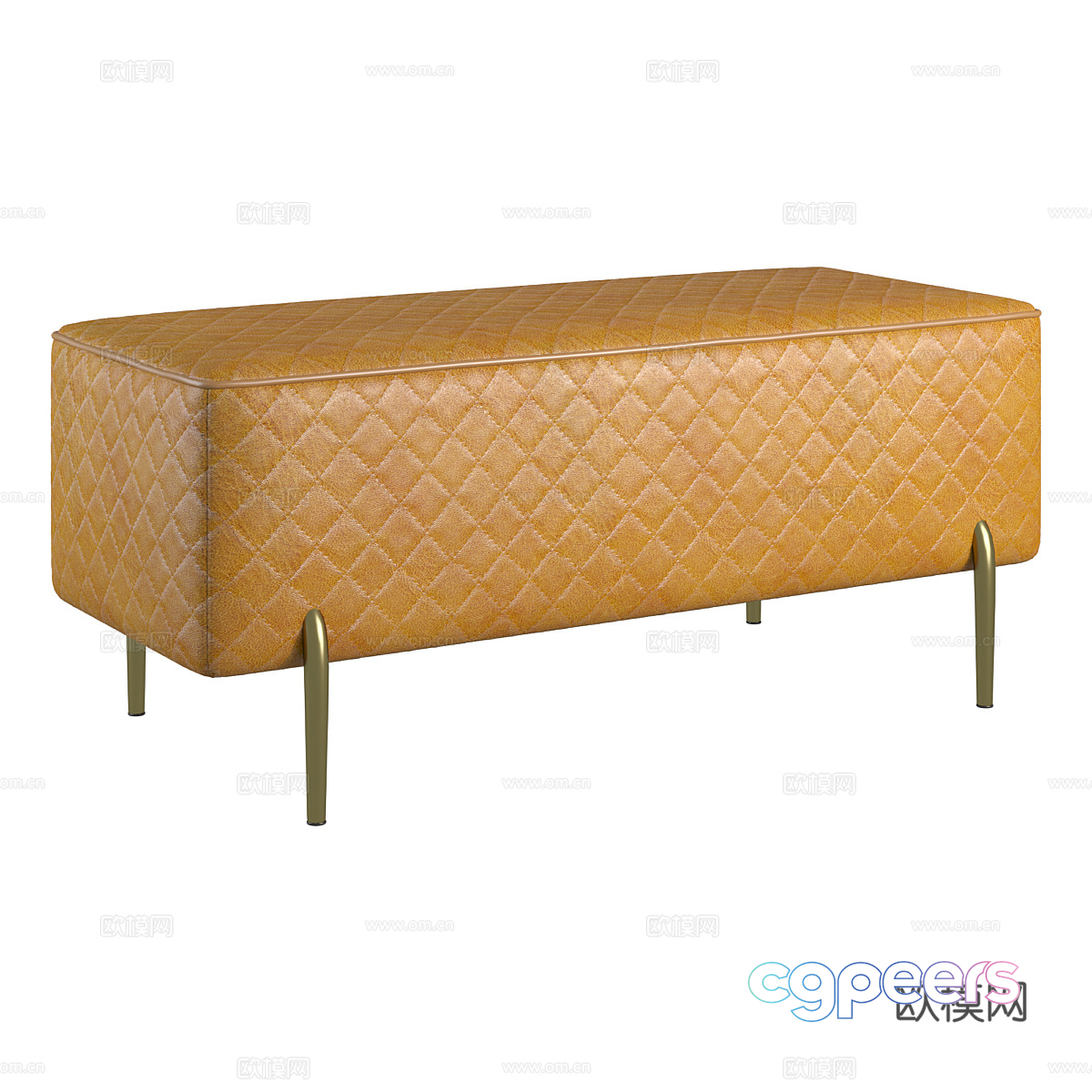 A Yellow Leather Bench 3D Model - 11176 - VRAY Render A Yellow Leather Bench 3D Model - 11176 - VRAY Render