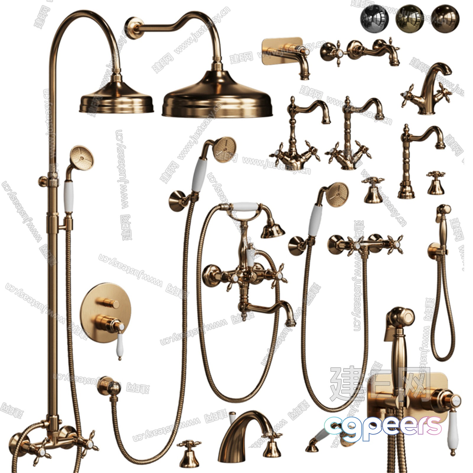 Gold Bathroom Fixtures 3D Model - 5759 - VRAY Render