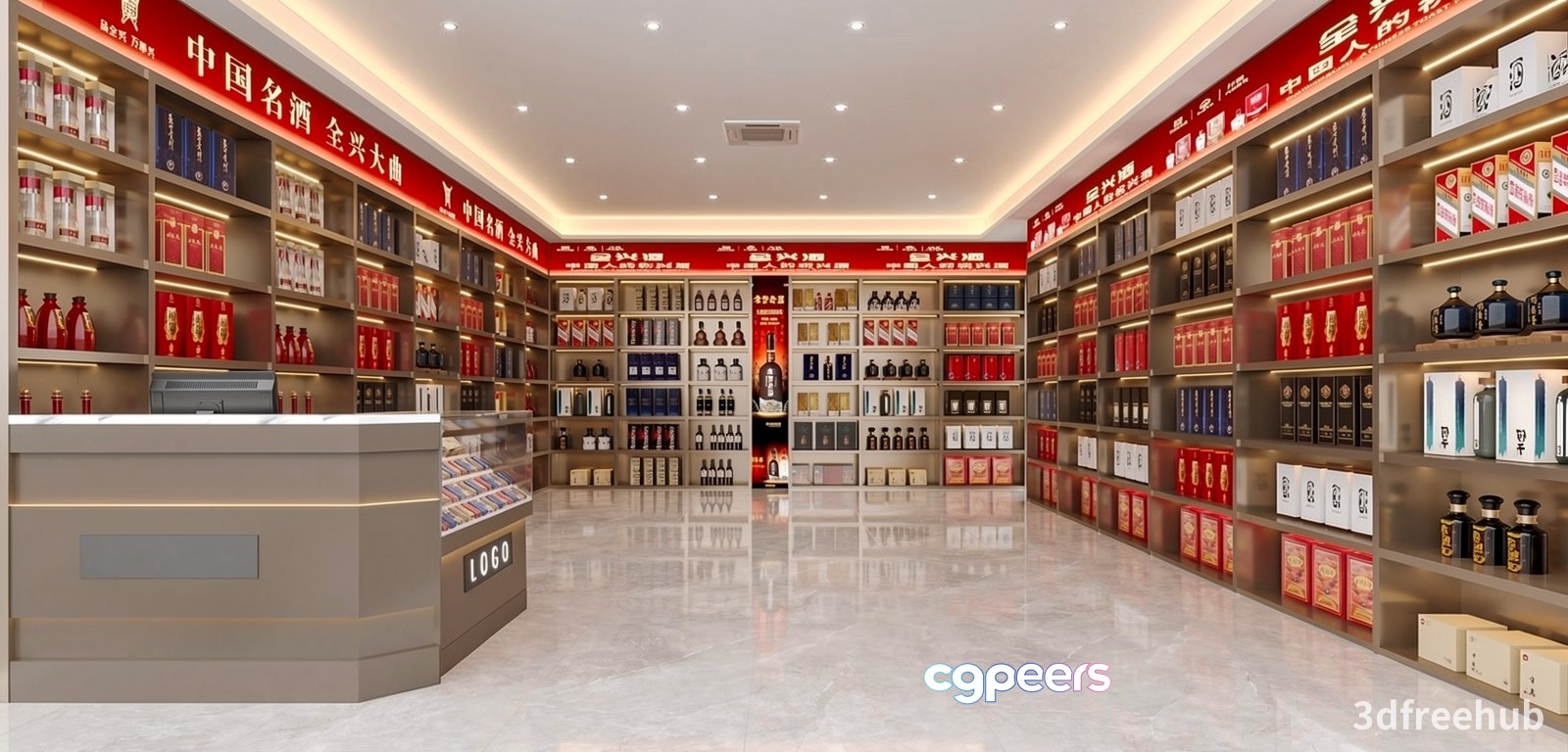 A Liquor Store 3D Model - 22214 - VRAY Render A Liquor Store 3D Model - 22214 - VRAY Render