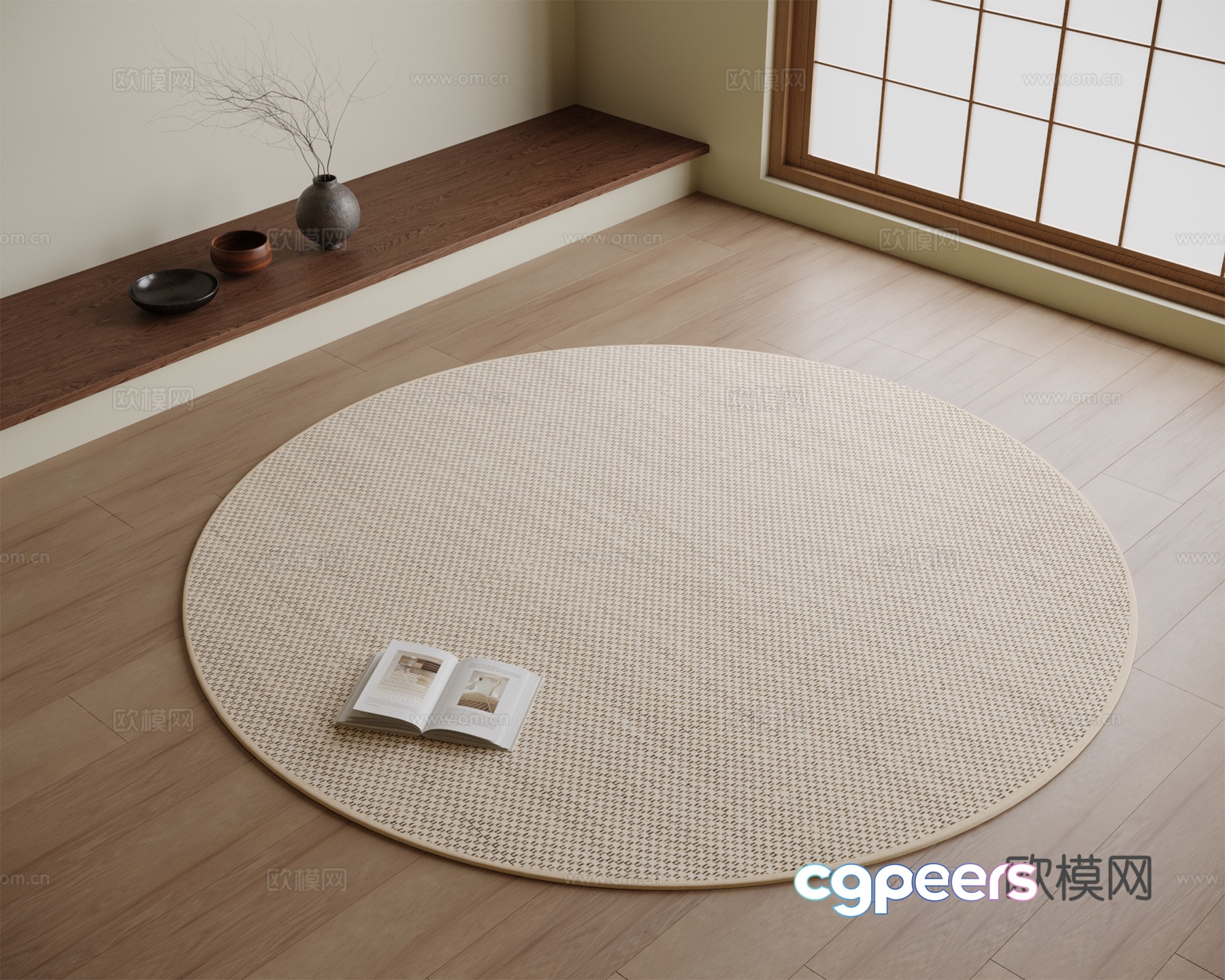 A Round Rug 3D Model - 23143 - VRAY Render A Round Rug 3D Model - 23143 - VRAY Render