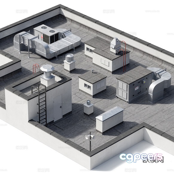 A Rooftop With Various Air Conditioning Units 3D Model - 17586 - CORONA Render A Rooftop With Various Air Conditioning Units 3D Model - 17586 - CORONA Render