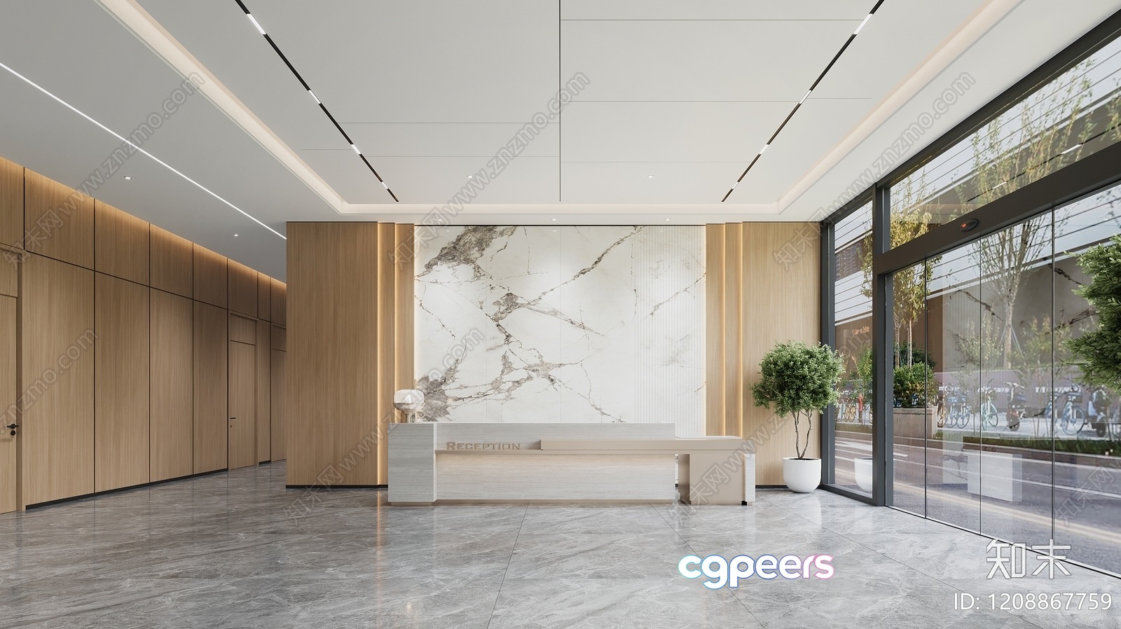 Modern Reception Area 3D Model - 2991 - VRAY Render