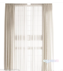 Sheer White Curtains 3D Model - 5943 - VRAY Render