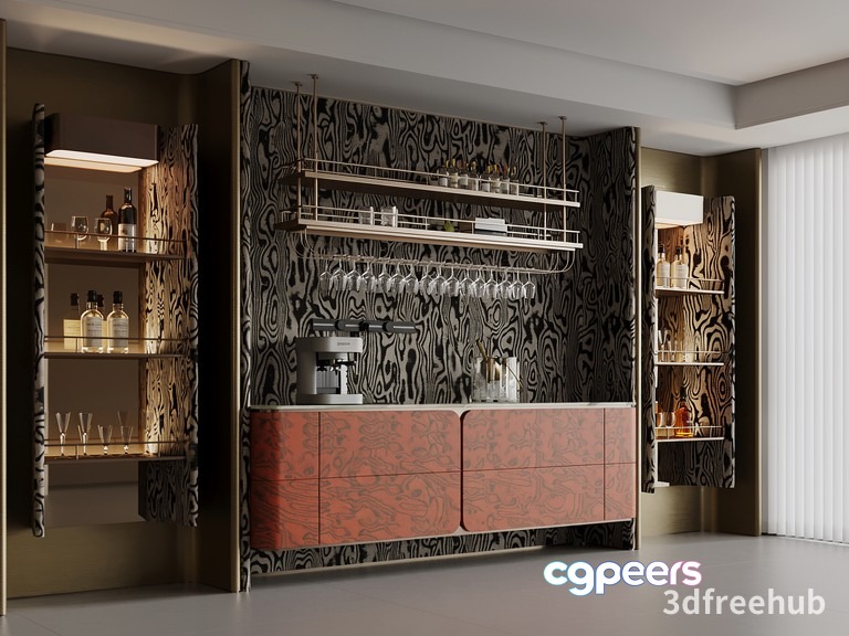 Modern Bar Area 3D Model - 19716 - VRAY Render Modern Bar Area 3D Model - 19716 - VRAY Render