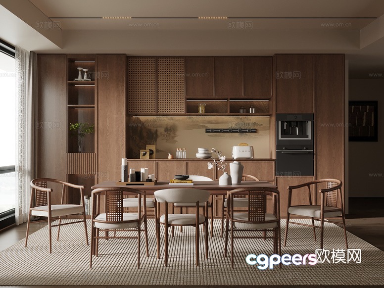 Modern Dining Room 3D Model - 22357 - VRAY Render
