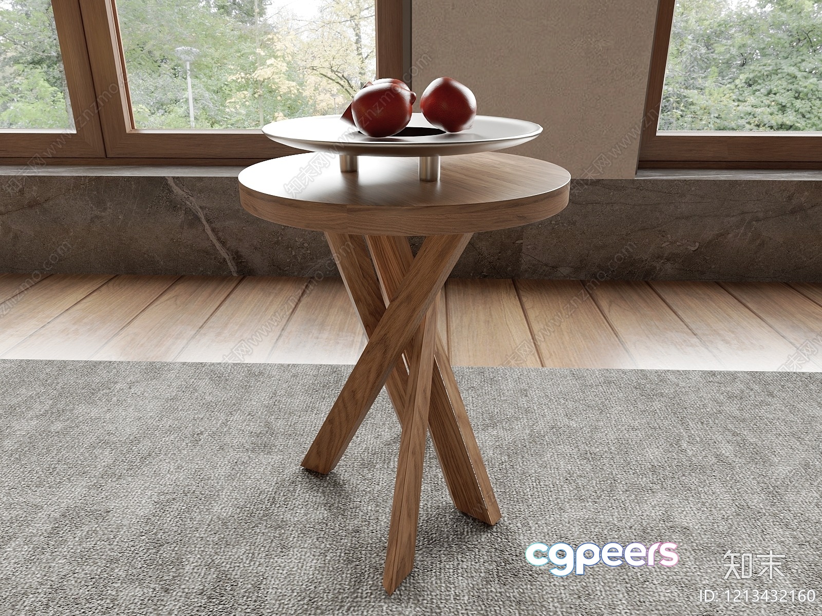 A Small Table With A Tray Of Fruit 3D Model - 16071 - VRAY Render A Small Table With A Tray Of Fruit 3D Model - 16071 - VRAY Render