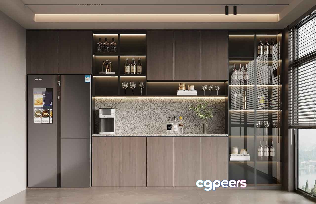 Modern Kitchen 3D Model - 5327 - VRAY Render