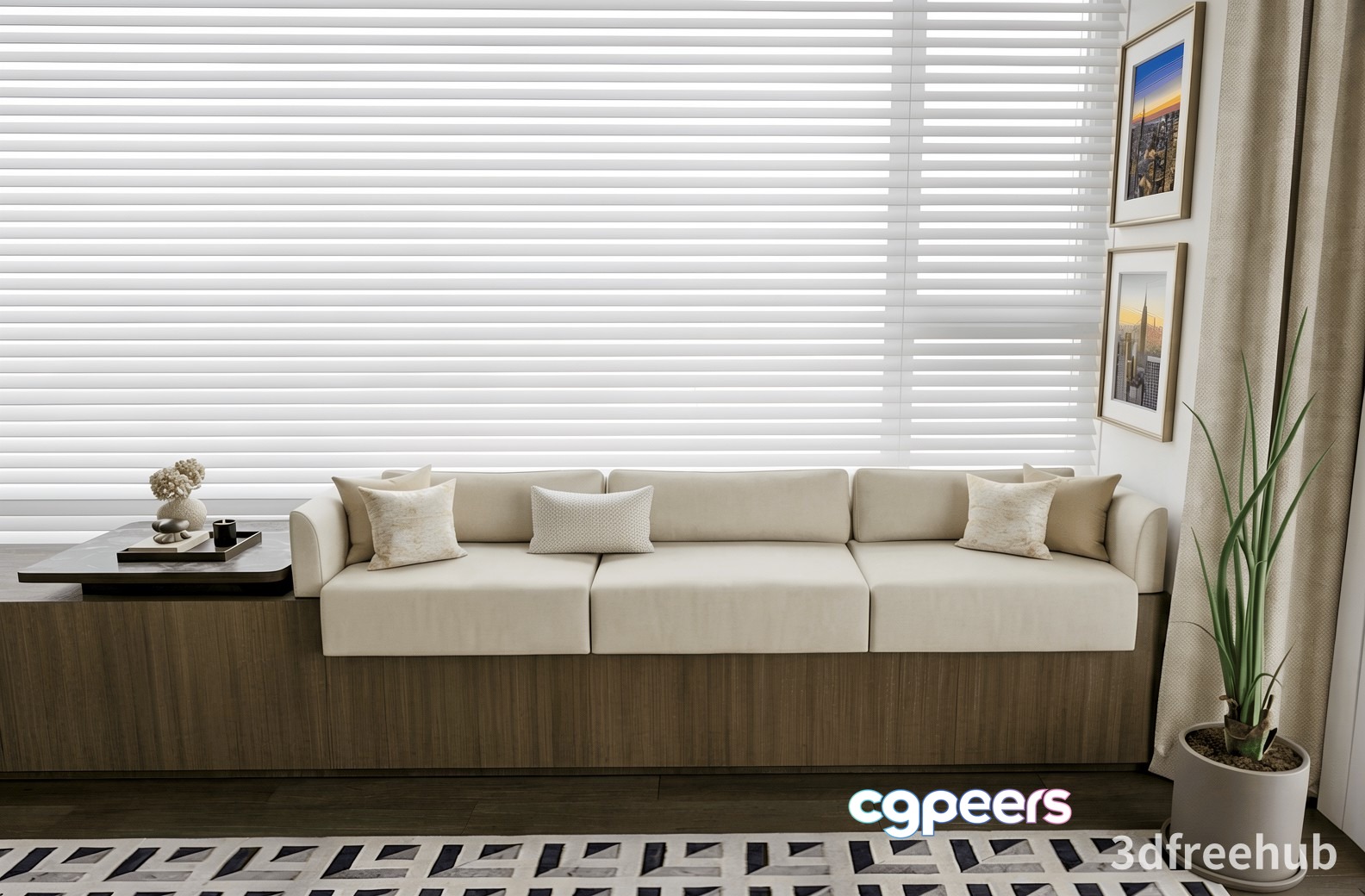 A Modern Living Room 3D Model - 21449 - VRAY Render
