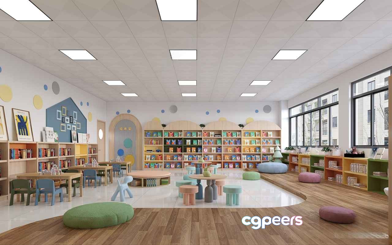 A Large Library Room 3D Model - 15849 - CORONA Render