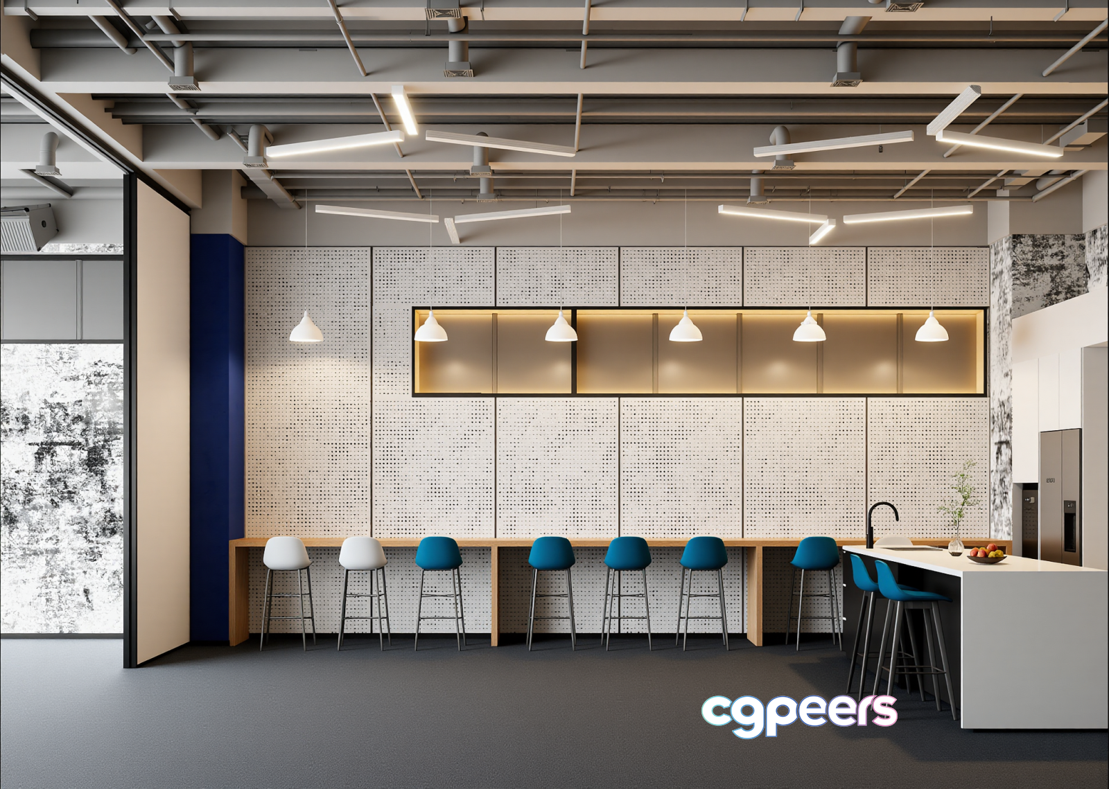 Modern Industrial Kitchen 3D Model - 12817 - VRAY Render Modern Industrial Kitchen 3D Model - 12817 - VRAY Render