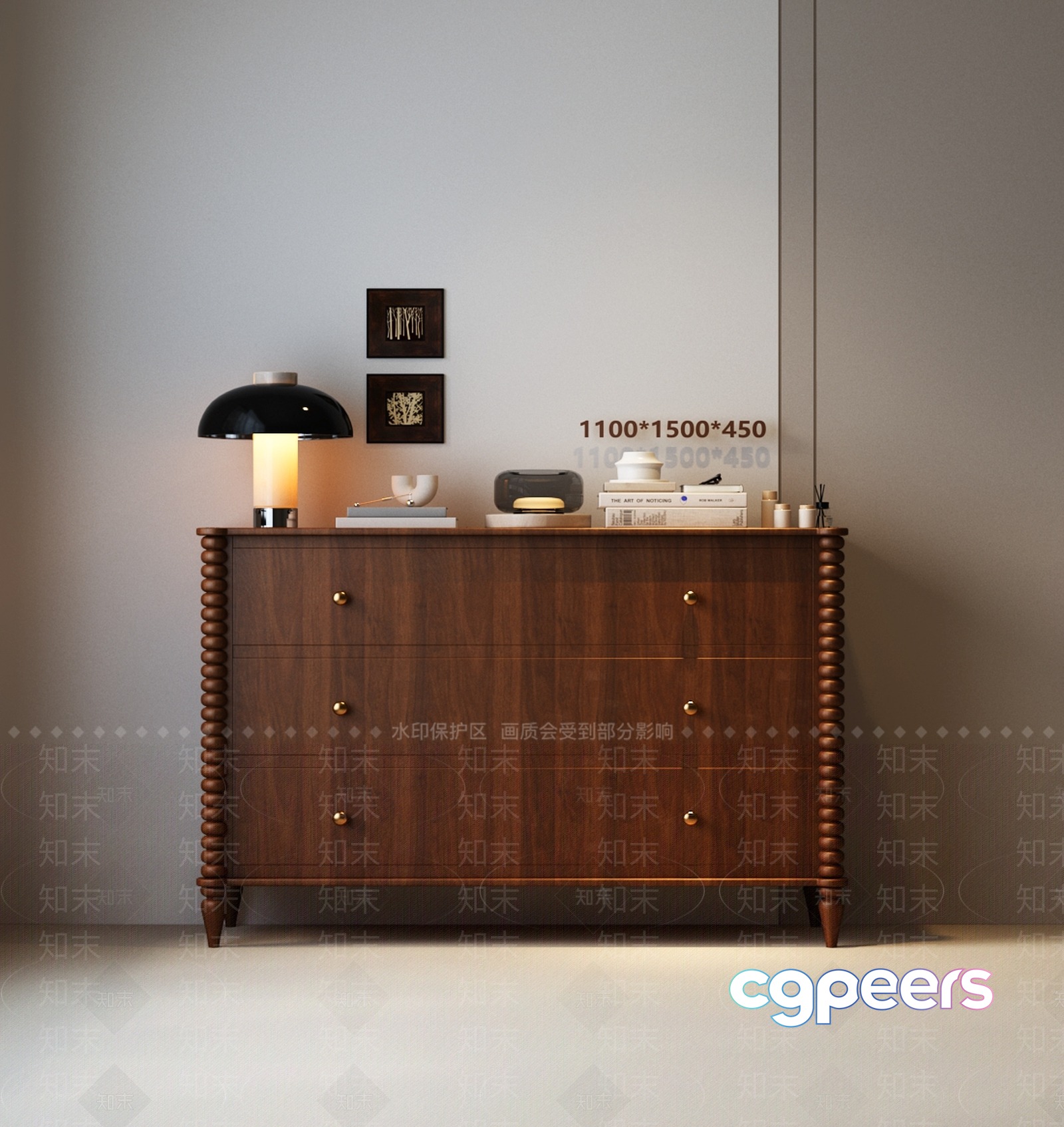 A Wooden Dresser 3D Model - 10402 - VRAY Render A Wooden Dresser 3D Model - 10402 - VRAY Render