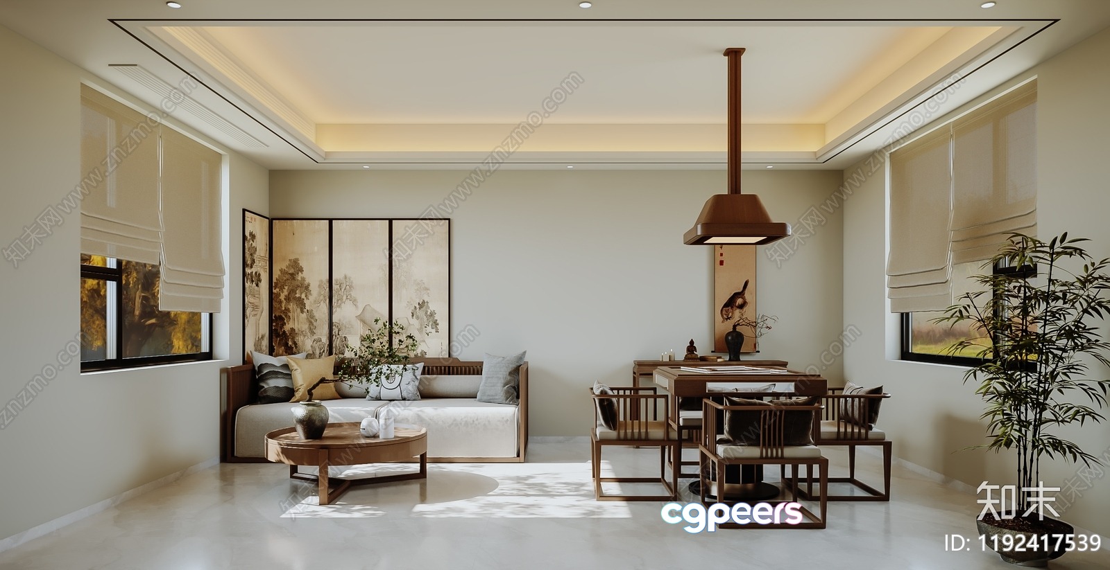 Modern Living Room 3D Model - 7941 - CORONA Render