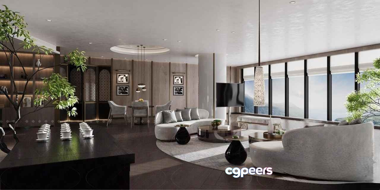 Modern Living Room 3D Model - 20015 - CORONA Render Modern Living Room 3D Model - 20015 - CORONA Render