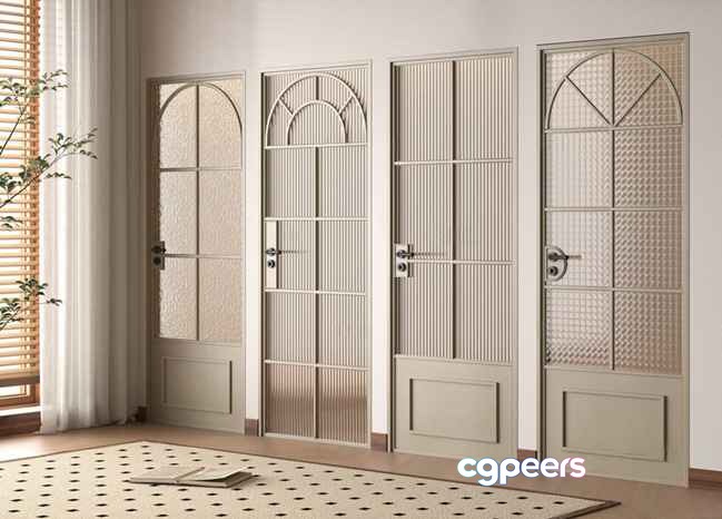 Three Glass Doors 3D Model - 1498 - VRAY Render Three Glass Doors 3D Model - 1498 - VRAY Render
