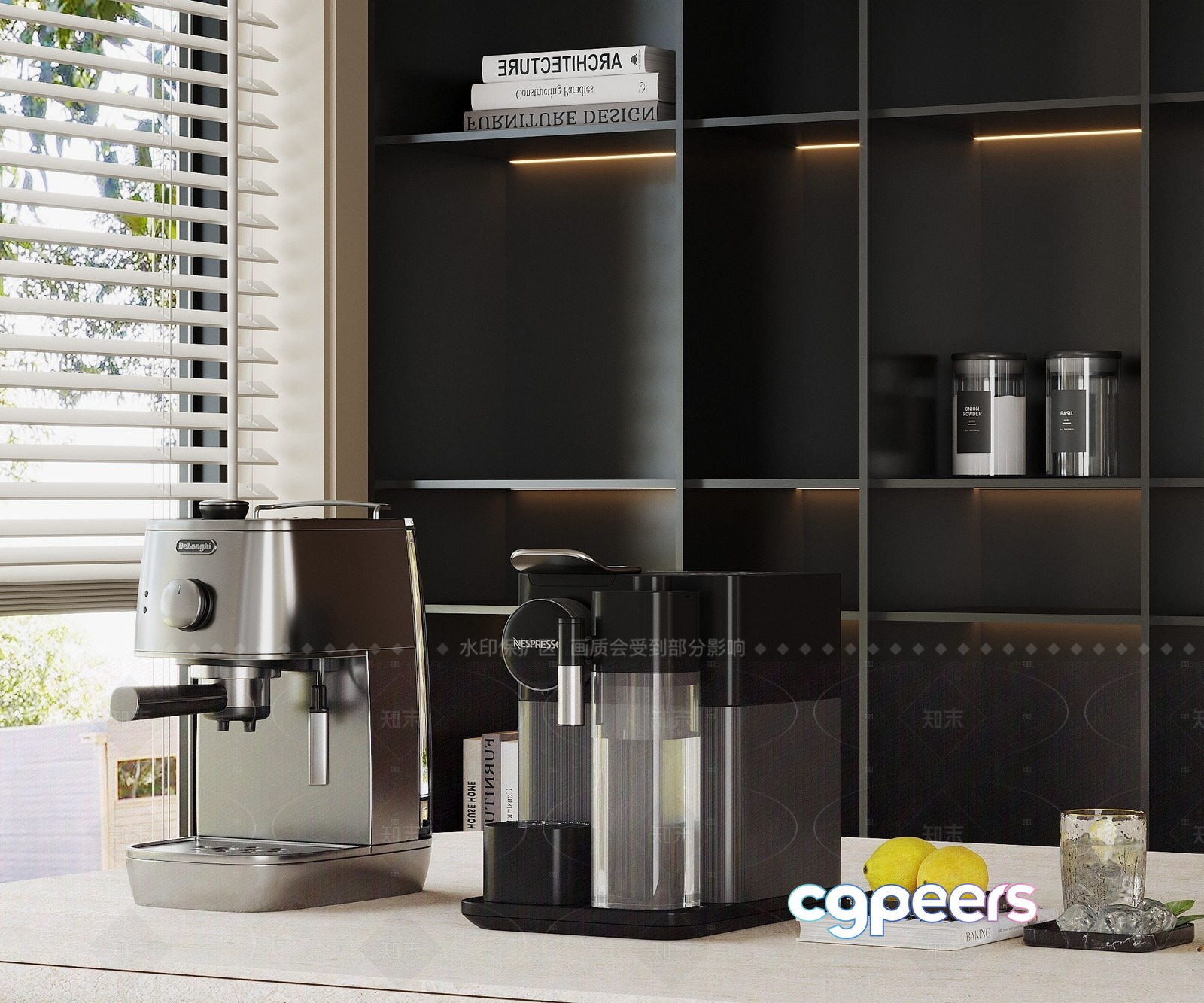 Modern Kitchen Counter 3D Model - 21642 - CORONA Render