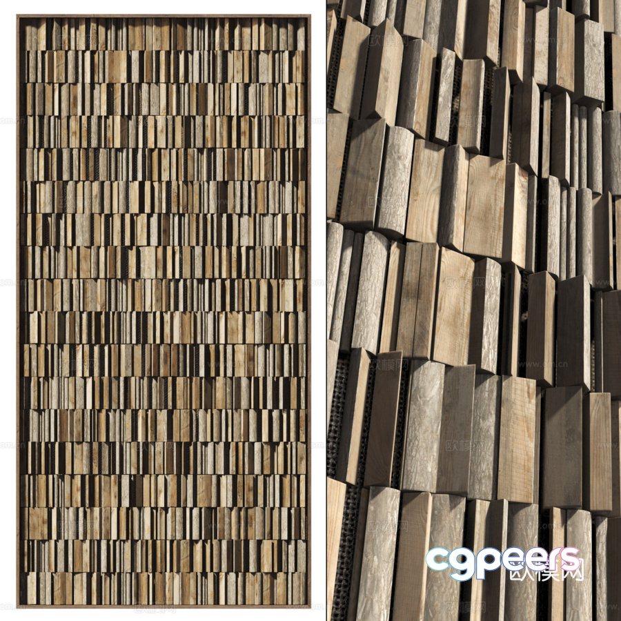 A Wooden Wall Panel 3D Model - 20714 - VRAY Render