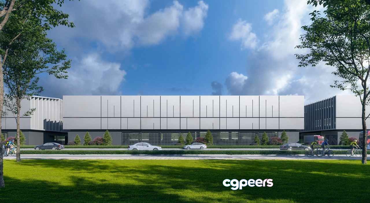 A Large Building With A Modern Design 3D Model - 4005 - VRAY Render A Large Building With A Modern Design 3D Model - 4005 - VRAY Render