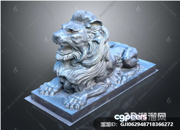 A 3D Model Of A Lion Statue 3D Model - 8314 - VRAY Render