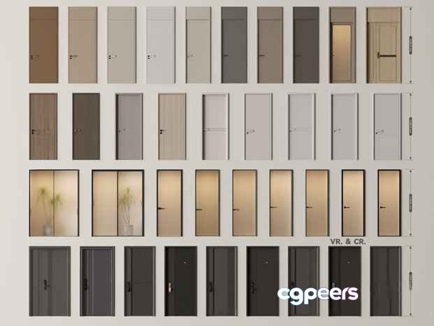 A Collection Of Doors 3D Model - 2871 - VRAY Render