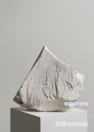 A White Stone Sculpture 3D Model - 21610 - VRAY Render