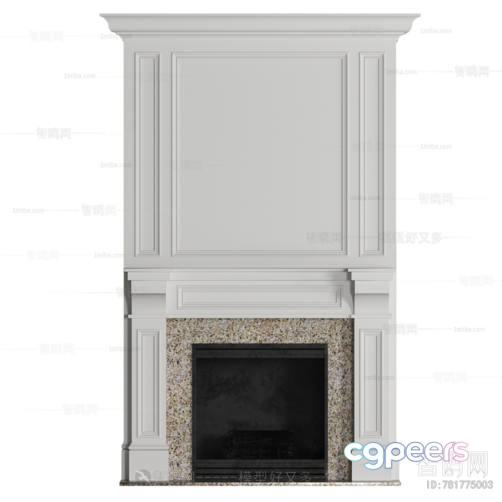 A White Fireplace 3D Model - 6662 - CORONA Render