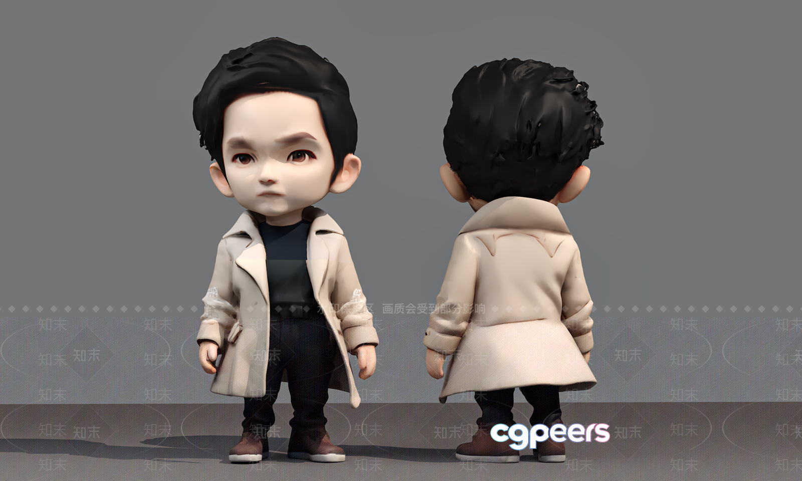 The Image Features A Cartoon Boy 3D Model - 8387 - VRAY Render The Image Features A Cartoon Boy 3D Model - 8387 - VRAY Render