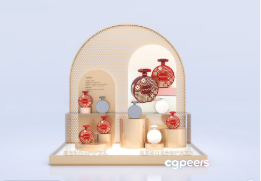 Modern Creamy Display 3D Model - 1380 - VRAY Render Modern Creamy Display 3D Model - 1380 - VRAY Render