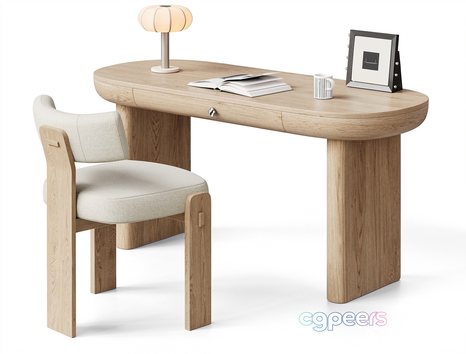 Modern Wooden Desk 3D Model - 19875 - VRAY Render