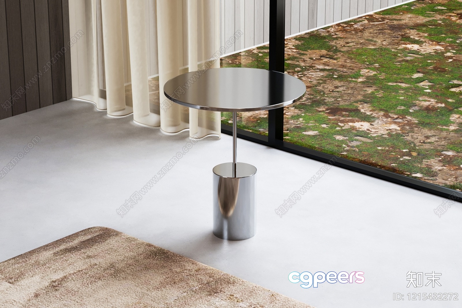 Modern Silver Table 3D Model - 18059 - VRAY Render