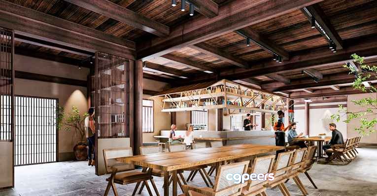 Wooden Dining Room 3D Model - 18802 - VRAY Render Wooden Dining Room 3D Model - 18802 - VRAY Render