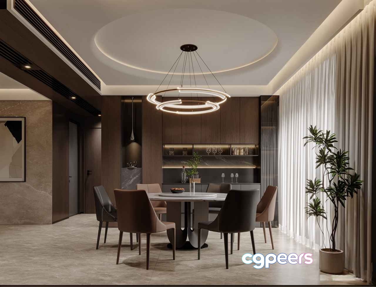 Modern Dining Room 3D Model - 16858 - CORONA Render Modern Dining Room 3D Model - 16858 - CORONA Render