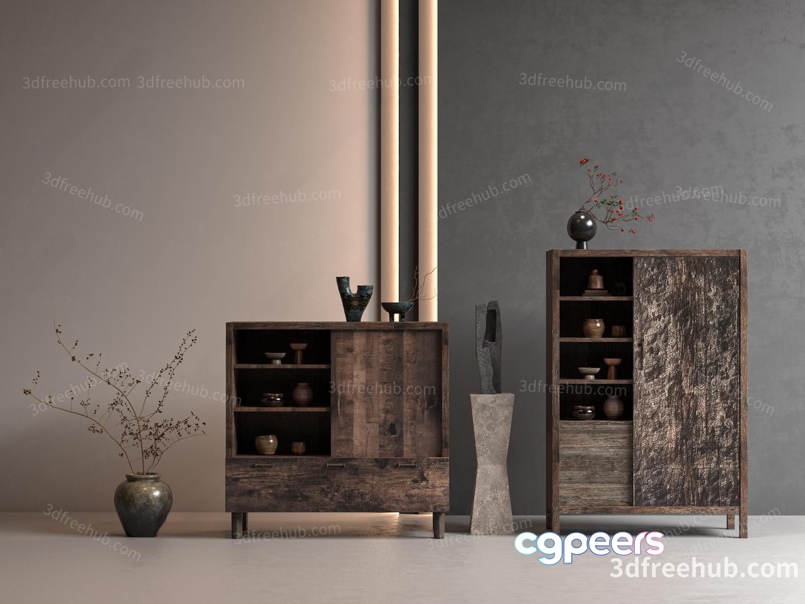 Modern Rustic Furniture 3D Model - 21586 - VRAY Render