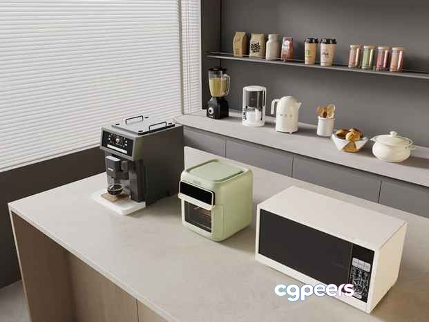 Modern Kitchen Appliances 3D Model - 4341 - VRAY Render Modern Kitchen Appliances 3D Model - 4341 - VRAY Render